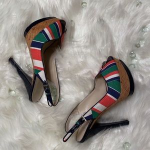 💎Nine West multi color slingback sandals size 6